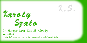 karoly szalo business card